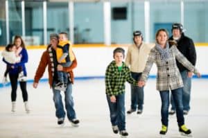 family ice skating in the berkshires